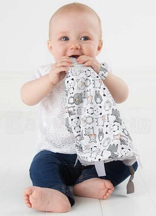 Дитяча розумна ковдра з силіконовим прорізувачем для зубів cheeky chompers baby comforter with teether