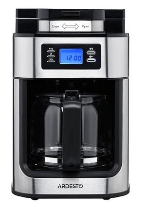 Кофеварка ardesto ycm-d1200 капельная steel collection ycm-d1200 1.2л зерно/молотый дисплей серебристо-черный
