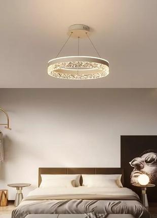 Люстра подвесная led 27437 белый 25-140х50х50 см.2 фото