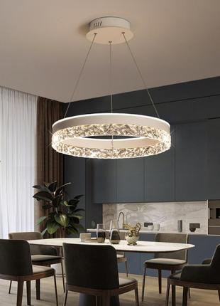 Люстра подвесная led 27437 белый 25-140х50х50 см.3 фото