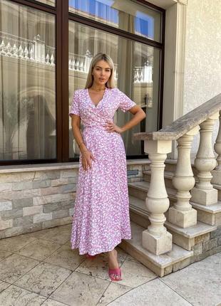 Платье на запах длинная штапель