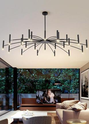 Люстра стельова на 18 лампочок 26429 чорний 30-65х120х120 см.