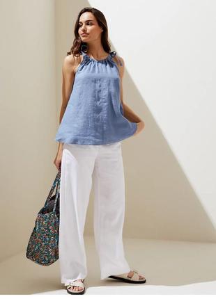 Лляний топ 100% льон pure linen marks&spencer zara massimo dutti
