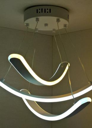 Люстра подвесная led с пультом 25632 белый 25-90х46х46 см.