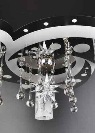 Люстра стельова космос з кольоровим led підсвічуванням та авто відключенням з пультом 25283 чорний 20х45х45 см.