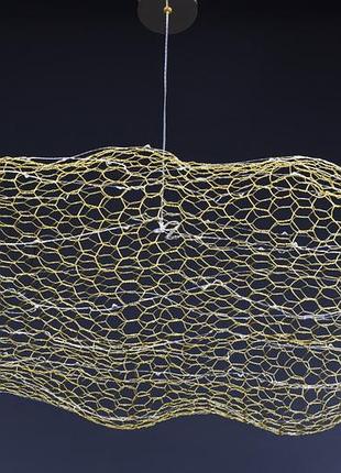 Люстра підвісна led 27654 золото 25-200х45х100 см.9 фото