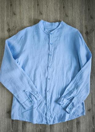Сорочка блакитна льон 44-46