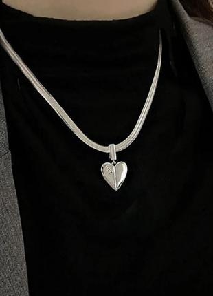 Цепочка чокер кулон love ❤️ silver original серебро
