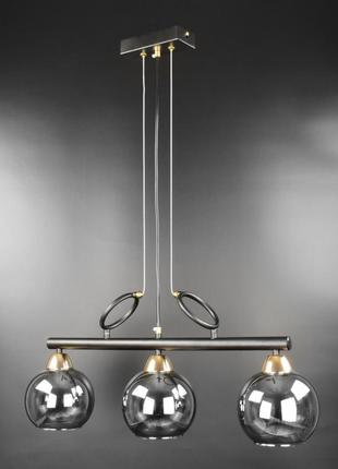 Люстра подвесная на 3 лампочки 26552 черный 40-190х15х65 см.