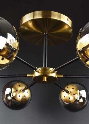 Люстра стельова на 6 лампочок 26487 латунь 26х65х65 см.