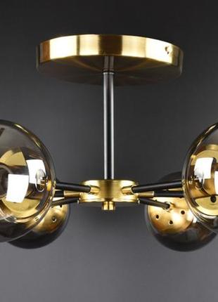 Люстра стельова на 6 лампочок 26487 латунь 26х65х65 см.4 фото