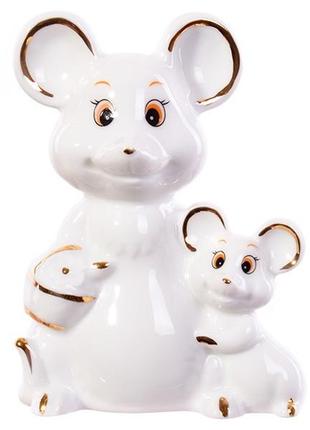 Статуэтка декоративная lefard мышка с мышонком 149-405 9.5 см