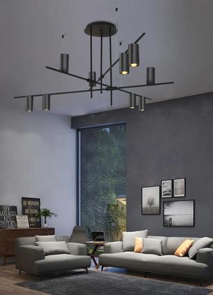 Люстра потолочная на 9 лампочек 26286 черный 35-74х123х123 см.