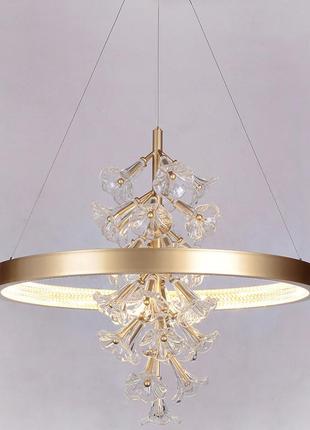 Люстра підвісна led 26646 золото 65-200х80х80 см.