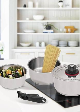 Набор кастрюль со сьемной ручкой maestro mr-3531-5 5 предметов