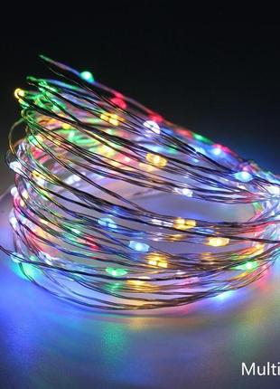 Светодиодная гирлянда на батарейках роса 50 led sk 86762540 5 м мультиколор