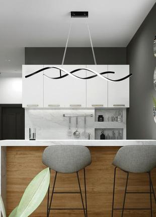 Люстра подвесная led 27011 черный 25-100х14х120 см.