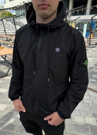 Куртка ветровка stone черная1 фото