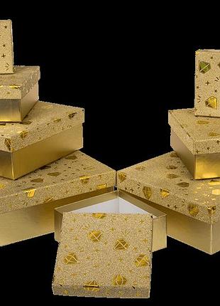 Коробка подарункова золото "діамант", 10 см