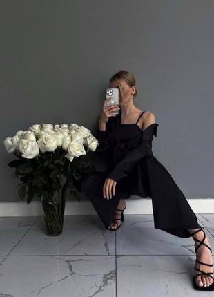 Костюм-тройка (рубашка+топ+брюки)