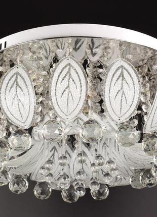 Люстра стельова з кольоровим led підсвічуванням з пультом 25109 хром 23х50х50 см.