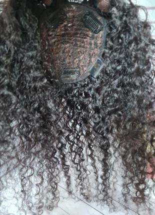 Полупарик накладка топпер макушка 100% натуральный волос афро.