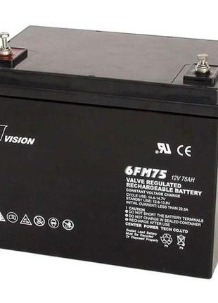 Аккумулятор свинцово-кислотный vision 6fm75-x 12v/75ah/vrla-agm