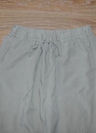 Фисташковые женские льняные штаны cold h&m3 фото
