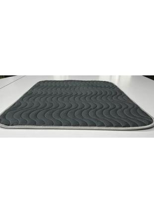 Килимок пелюшки для собак 100x100 непромокаючі багаторазові, пелюшки та підстилки для собак вбираючі сірий3 фото