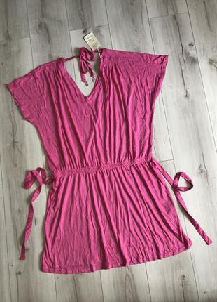 Розовое пляжное платье туника blue motion