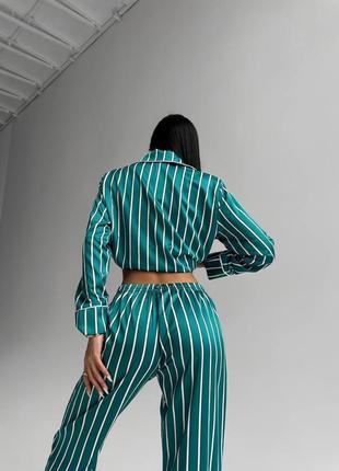 Жіноча сатинова піжама5 фото