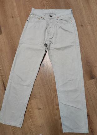 Брюки брюки мужские бежевые прямые levis original casual regular fit man, размер s