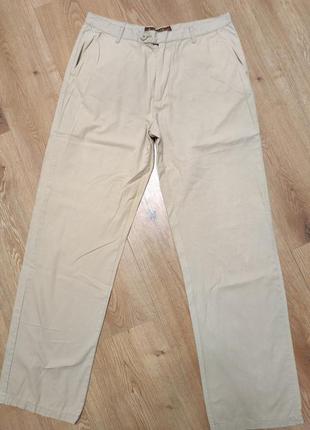 Брюки брюки мужские бежевые прямые samar casual regular fit man, размер l