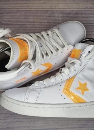 Высокие кеды converse кожа