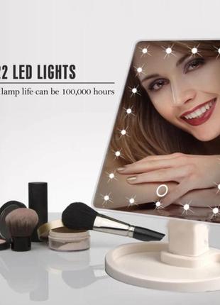 Дзеркало для макіяжу з led підсвічуванням magic makeup mirror xr-1608w