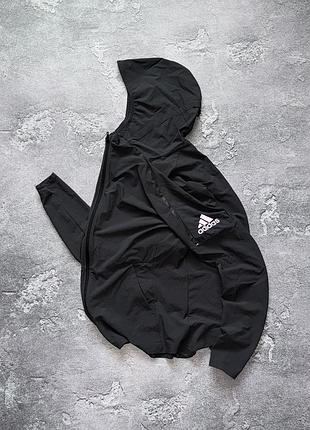Adidas l zne мужская куртка серая с капюшоном ветровка легкое куртяк