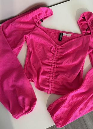 Розовый топ на длинный рукав h&m