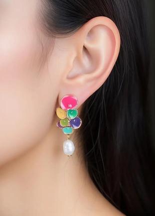 Жіночі вишукані сережки у стилі пасторалії