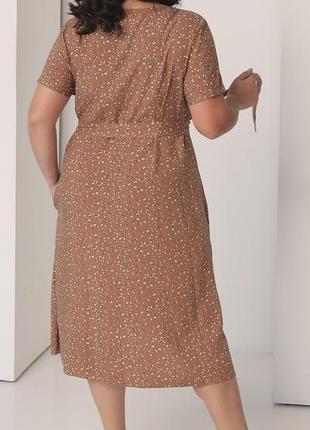 Женское стильное платье большого размера , ткань штапель, размеры 54,56,58,60 беж2 фото