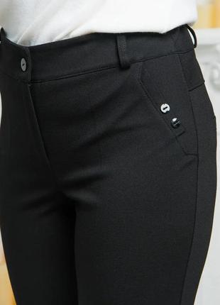 Женские  брюки "тони",  трикотажная ткань алекс, в поясе резинка, размеры 44,46,48,50,52,54,56,58 черные №24 фото
