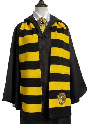 Шарф пуффендуй гарри поттер хогвартс жёлтый шарфик в полоску hufflepuff harry potter hogwarts барсук