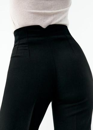 Базовые черные брюки с вытачками на талии zara4 фото