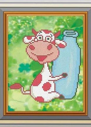 Схема для вышивания бисером на канве ''коровка му''