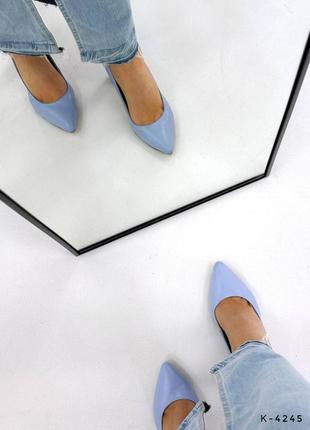 Класичні туфлі - nensi , блакитний, натуральна шкіра4 фото