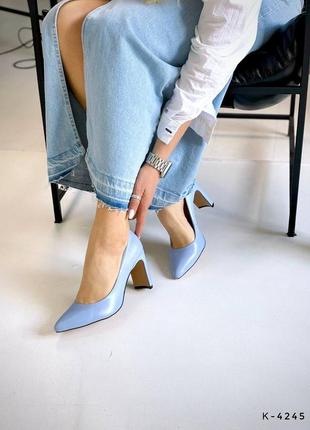 Класичні туфлі - nensi , блакитний, натуральна шкіра7 фото