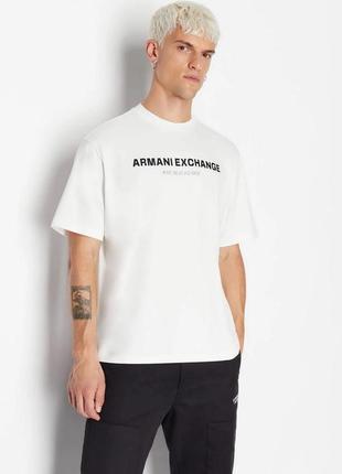 Футболка чоловіча armani exchange we beat as one ax-3038 white 3xl