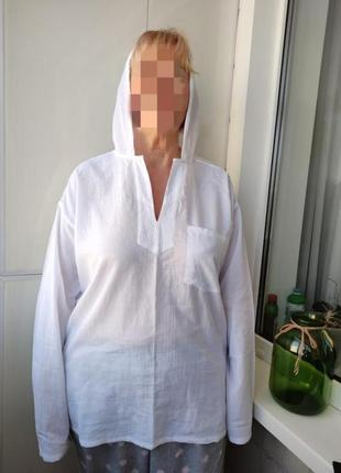 Блуза з капюшоном, бабовна, туніка, сорочка великий розмір індія1 фото