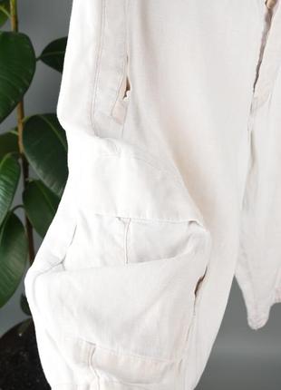 Zara man чоловічі білі лляні шорти довгі розмір l 345 фото