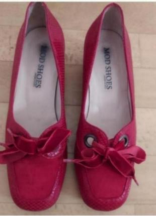 Вінтажні, ретро туфлі замша + шкіра, mod shoes