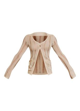 Сорочка бежева прозора вʼязана xs prettylittlething